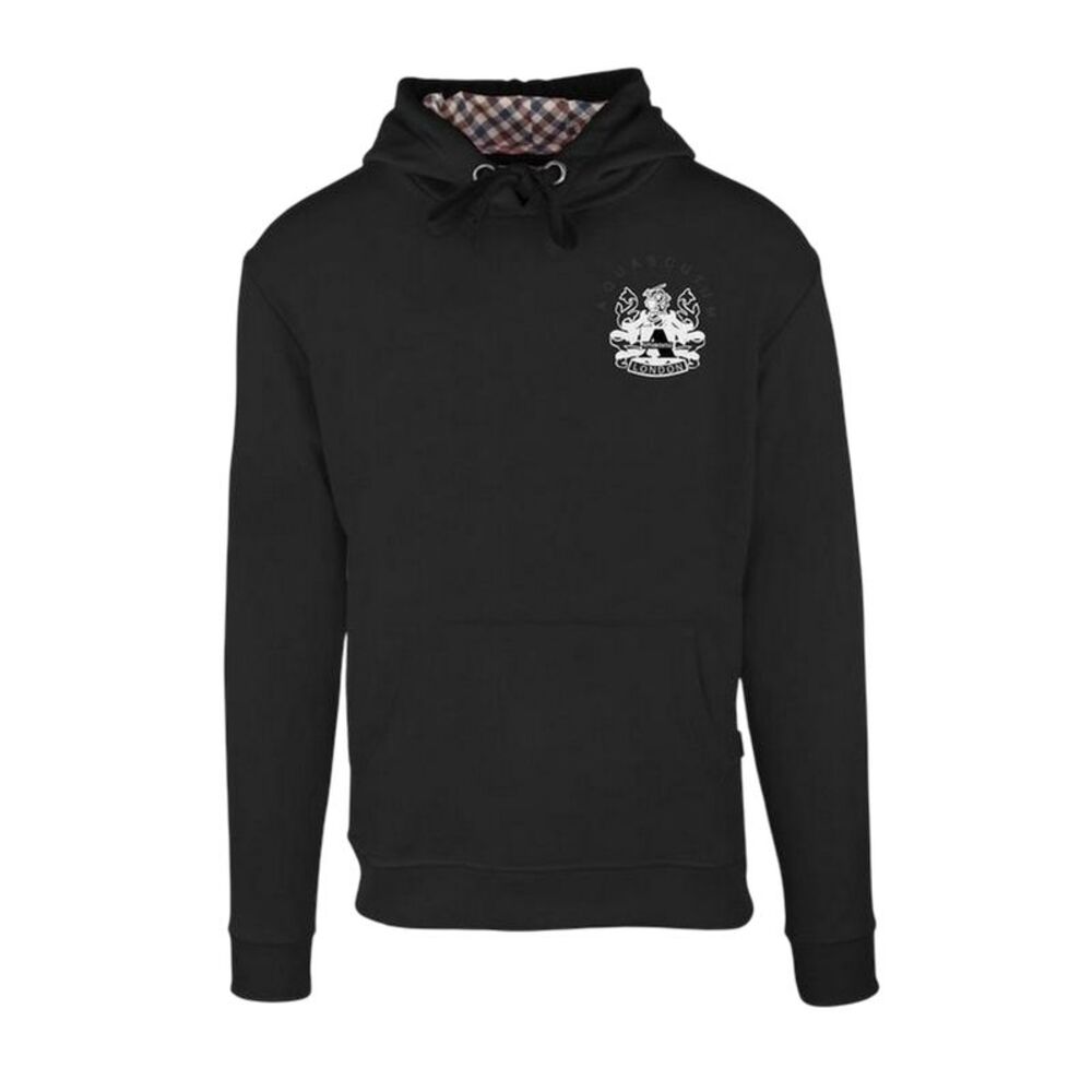 Aquascutum Mens Emblem Hoodie / Black